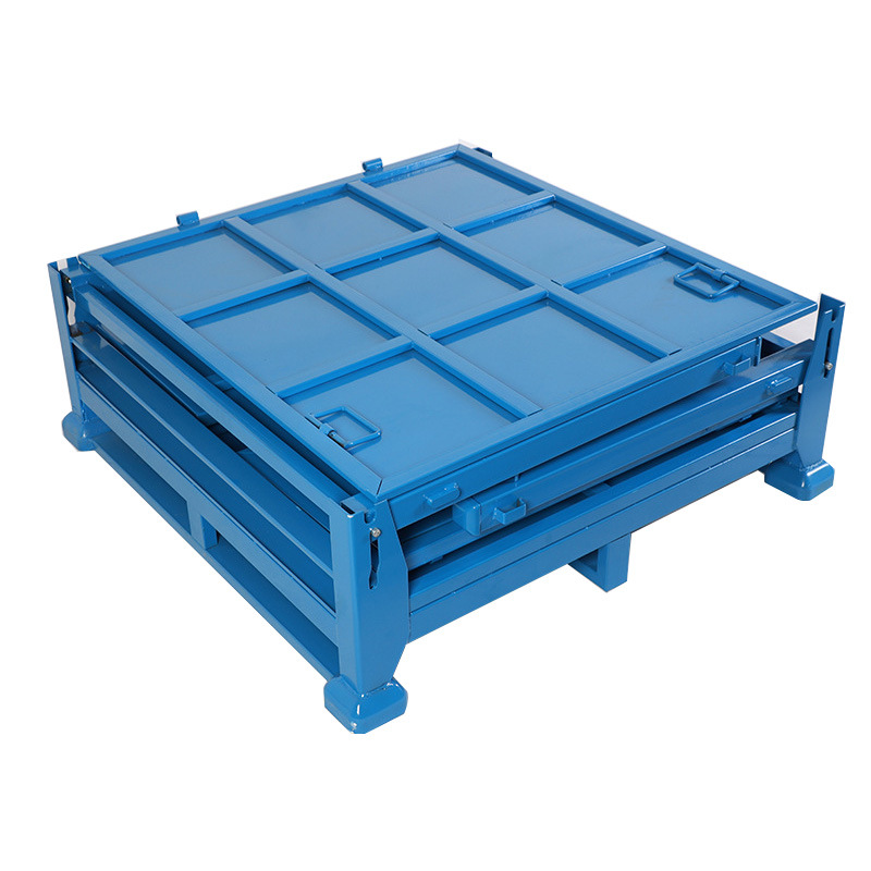 工厂定做 可折叠金属周转箱 铁皮周转筐工业仓储可移动金属物料框