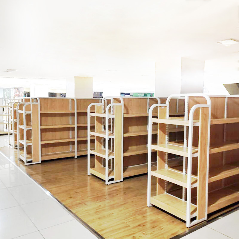 货架 超市双单展示架金属便利店零食品定制靠墙货架堆头置物架子