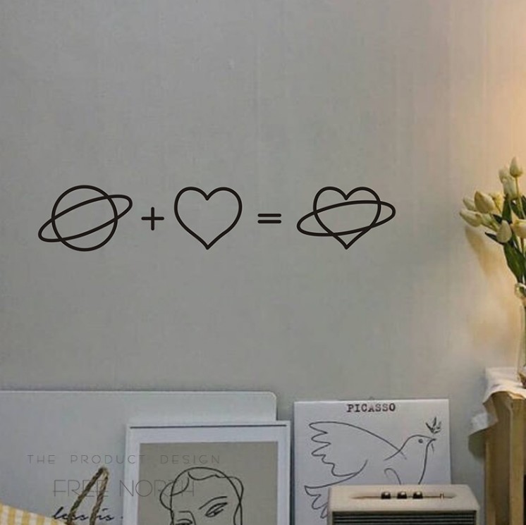 少女心卧室餐厅客厅ins爱心画背景墙装饰自粘墙贴纸文字人物贴画
