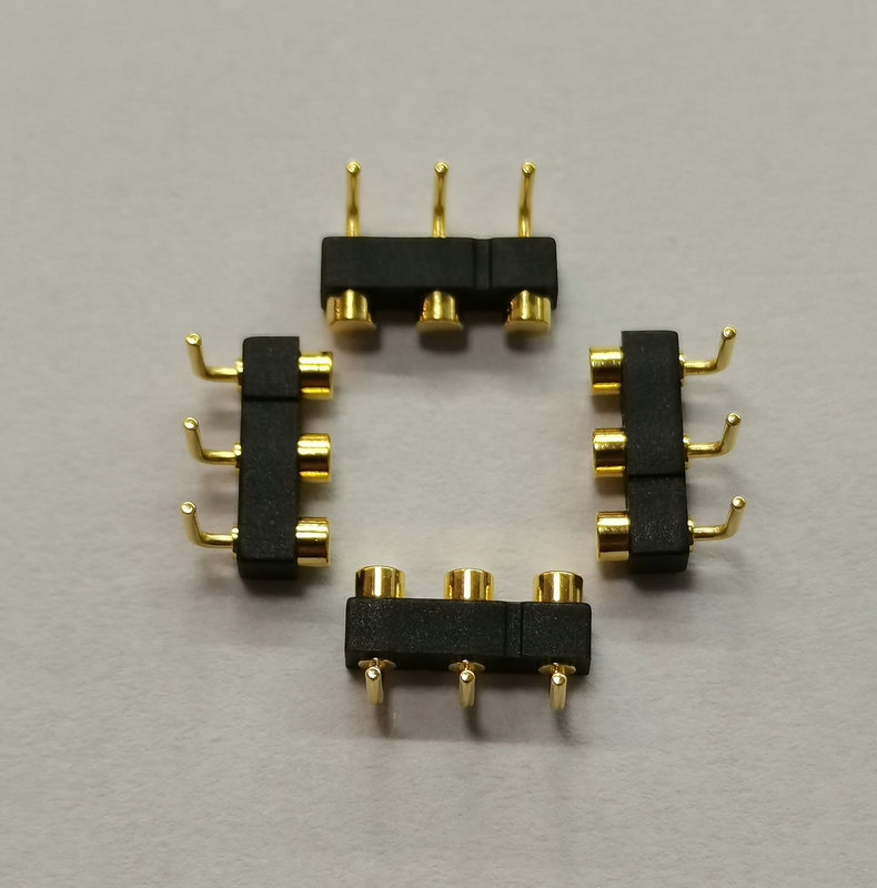 3p折弯母座pogopin信号连接器 共享充电宝手机电子产品顶针弹簧针