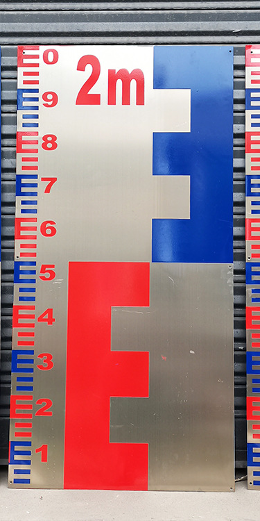 不锈钢水尺30cm水库水位尺搪瓷烤漆标尺水位反光水文尺