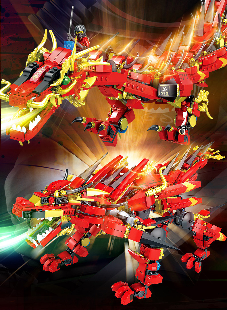 兼容乐高积木龙族系列幻影忍者龙骑士拼装益智diy玩具男孩礼物240