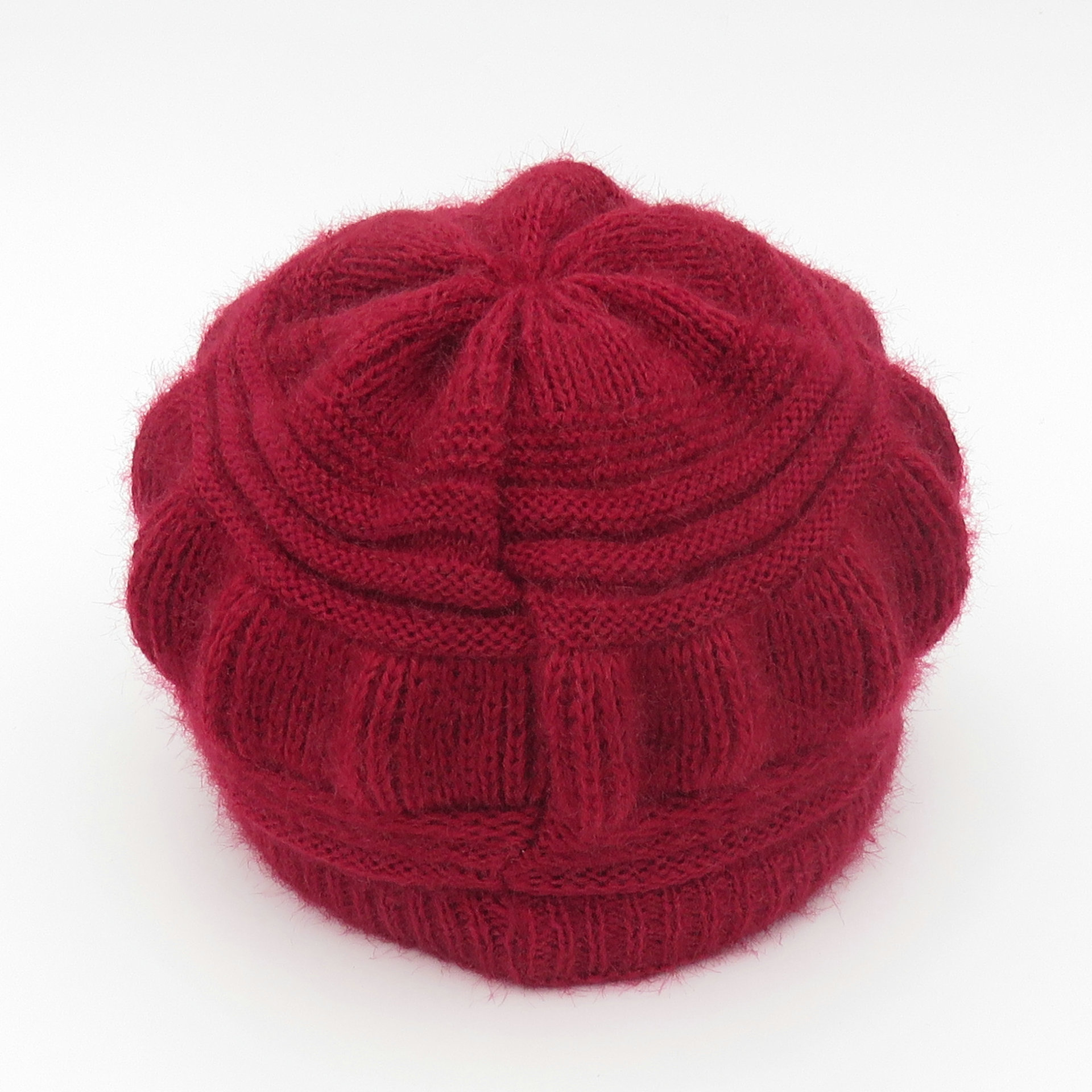 2020冬中老年毛绒保暖帽奶奶帽加绒灯笼南瓜帽针织绒帽纯色毛线帽