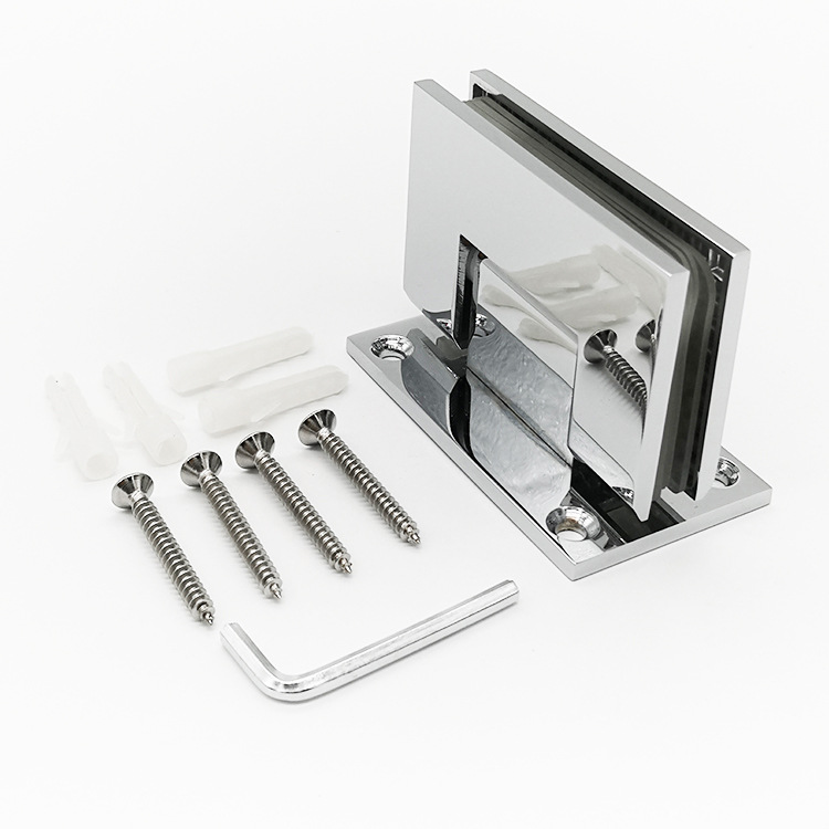 厂家直销90度双边玻璃门铰链酒店淋浴房无框玻璃门合页黄铜浴室夹