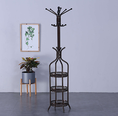 衣帽架落地卧室网红简约现代铁艺挂衣架门厅大衣架室内立式晾衣架