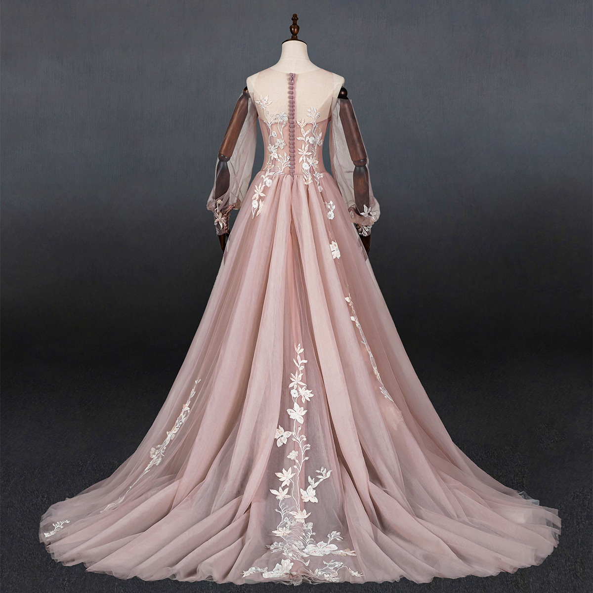 高端定制宴会晚礼服2020新款淡粉色气质显瘦聚会主持人裙子年会女