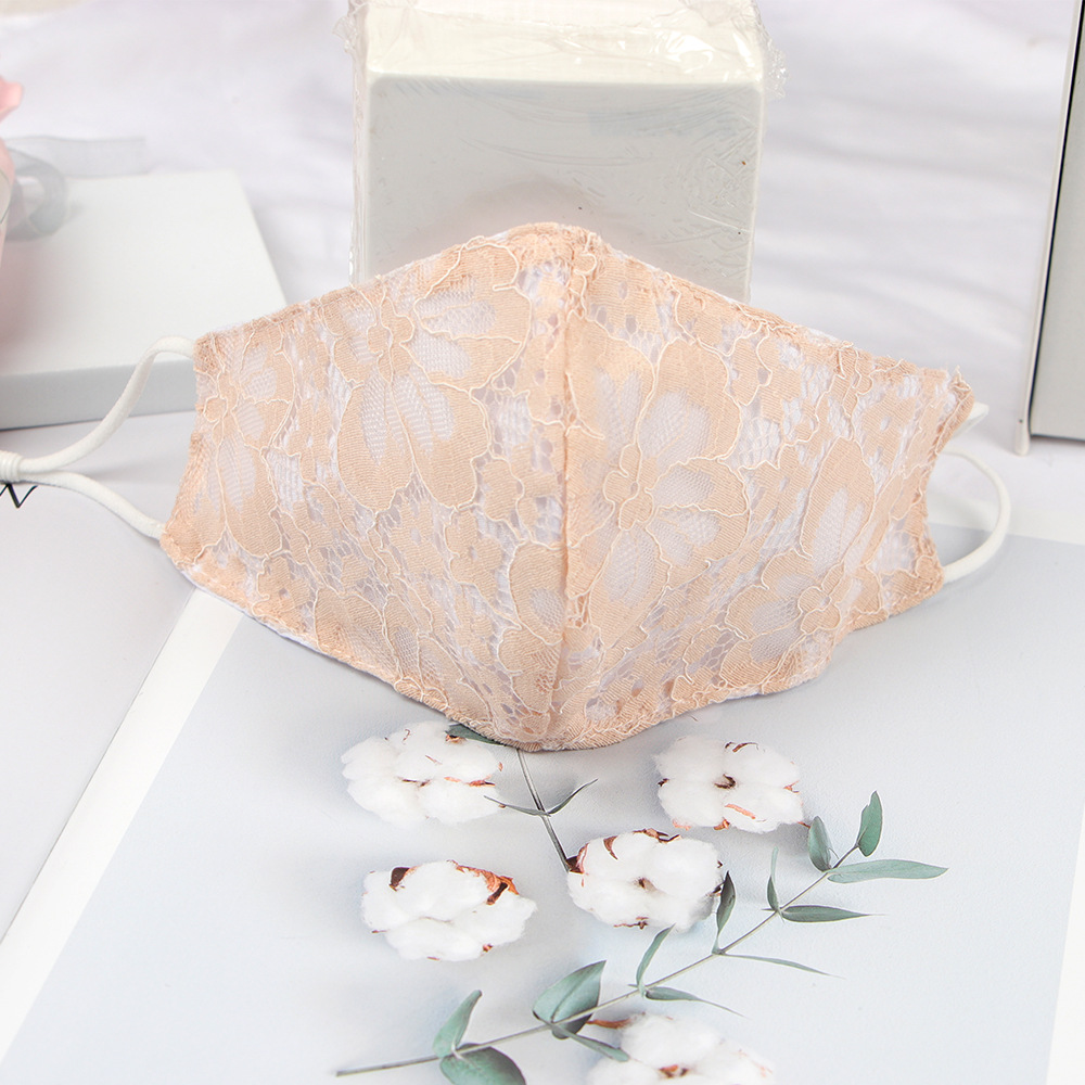 厂家直销蕾丝花纹精致可水洗折叠挂耳式防雾霾立体防尘防臭口罩