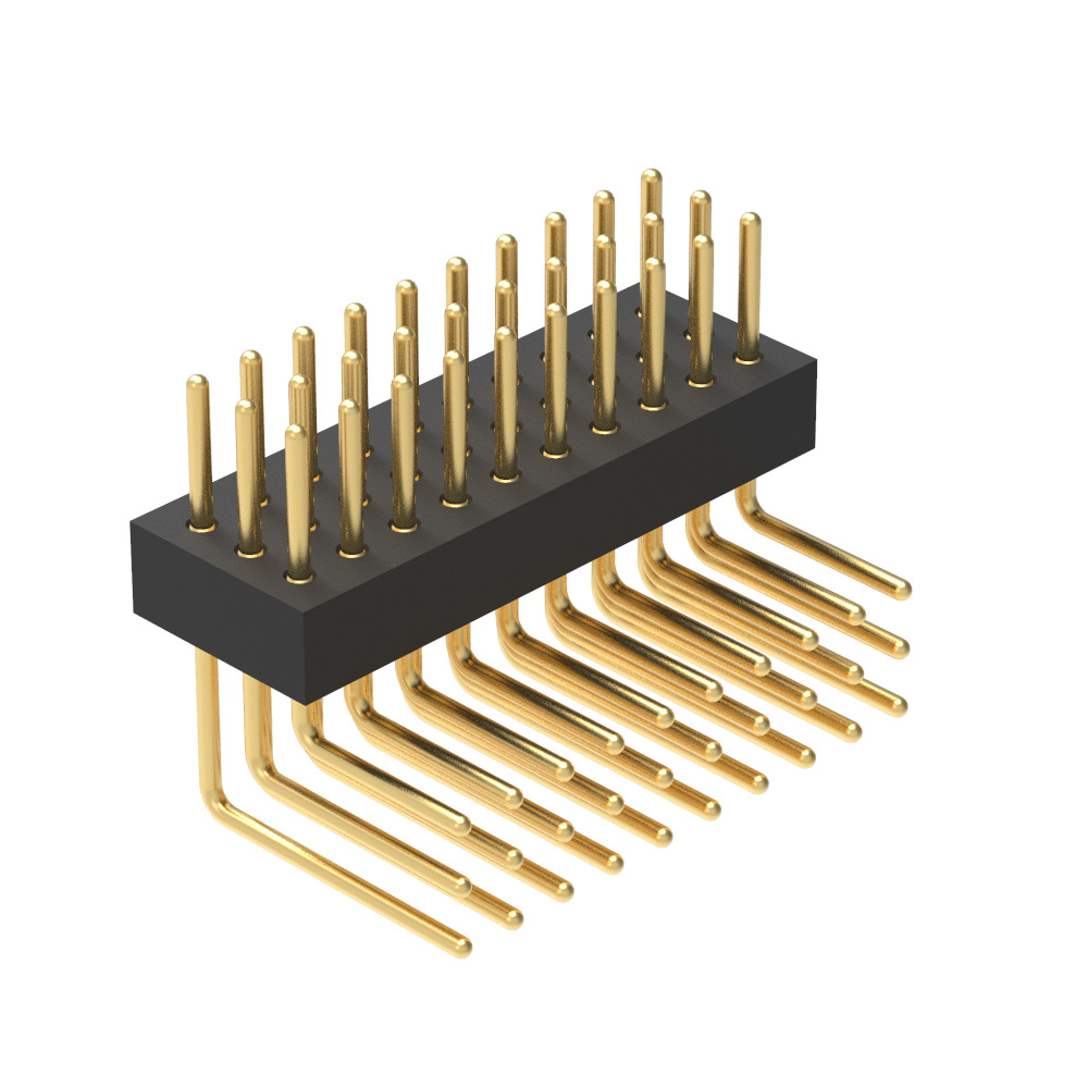 27mm 圆p排针连接器 h2.2 三排90度