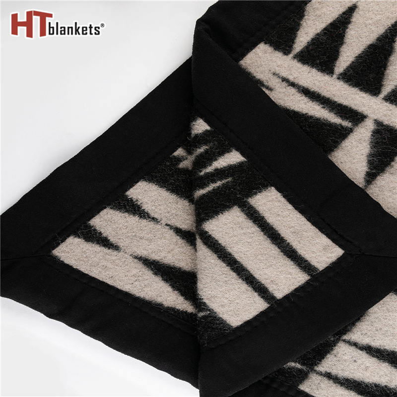 Hot Sale Spot Nordic Style Graphic Jacquard Woolen Blanket 100% Pure Wool Cover Blanket Bed Wool Quilt