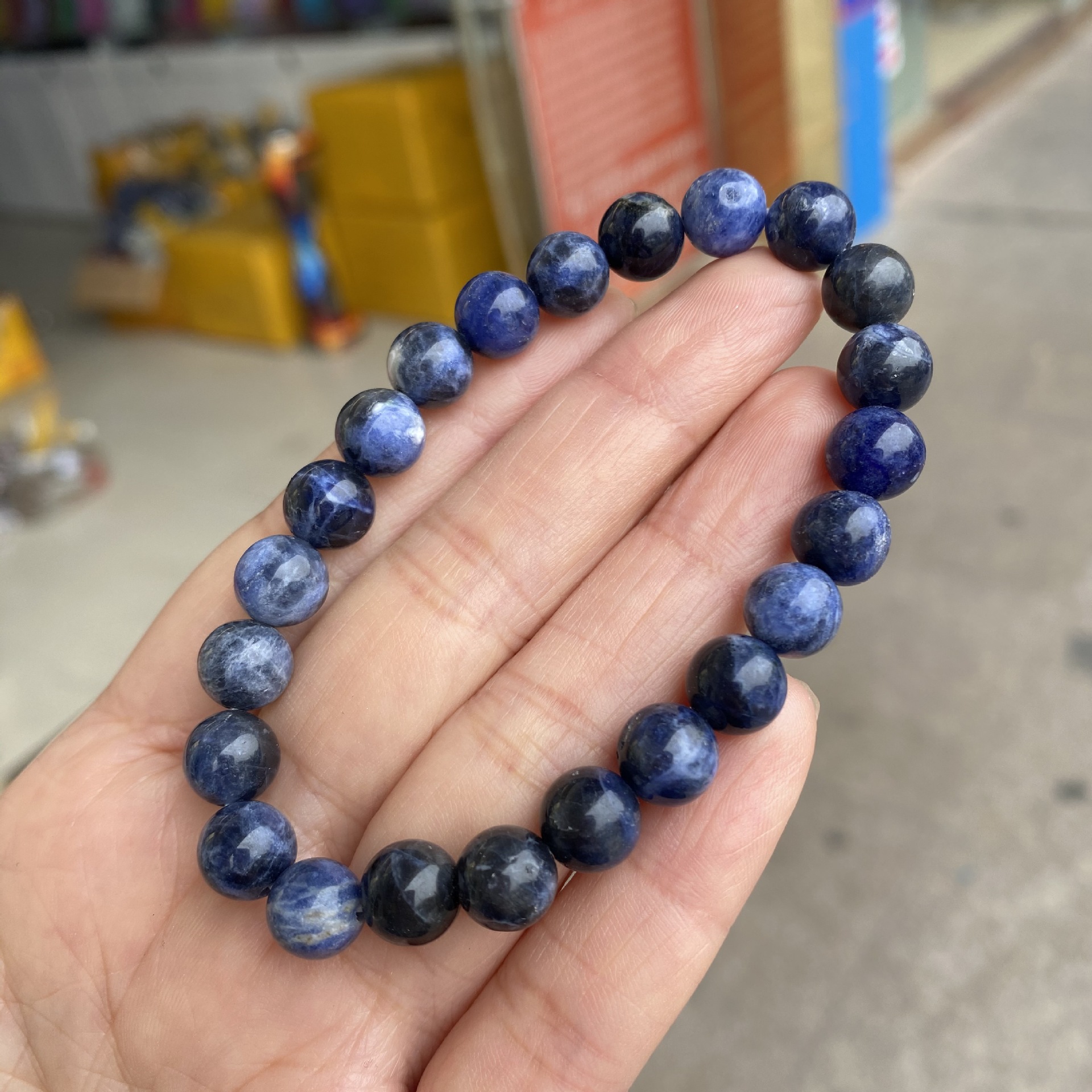 厂家批发 sodalite 蓝纹石手链圆珠手串批发亚马逊热卖外贸跨境