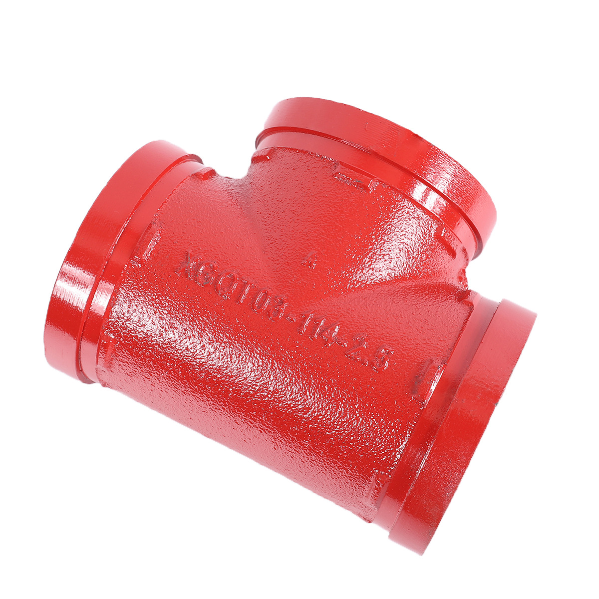 沟槽管件 沟槽三通 消防管件 卡箍三通 正三通 等径卡箍三通114