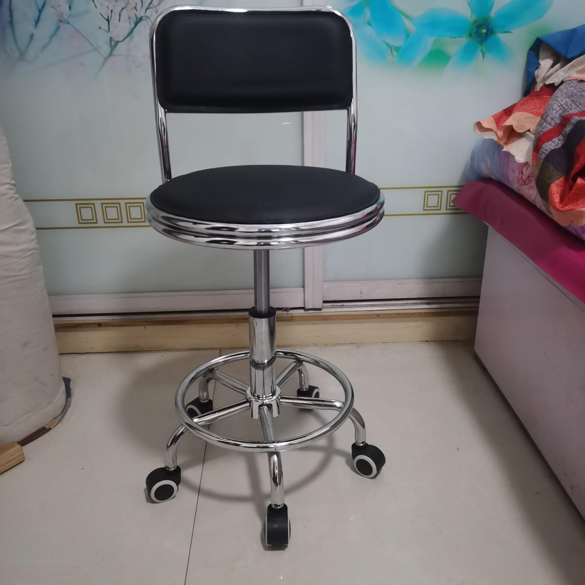 厂家直销升降旋转靠背美容凳吧台理发店椅子脚钉椅工作凳美发椅子
