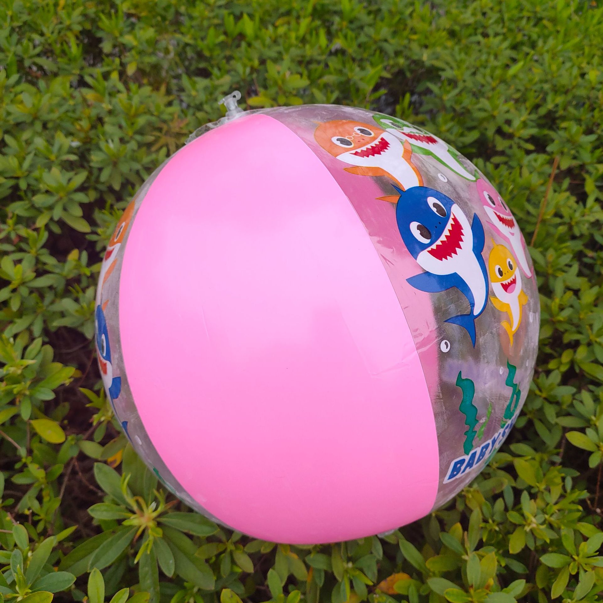 pvc充气球中球玩具 儿童玩耍透明海洋沙滩球 卡通皮球广告球