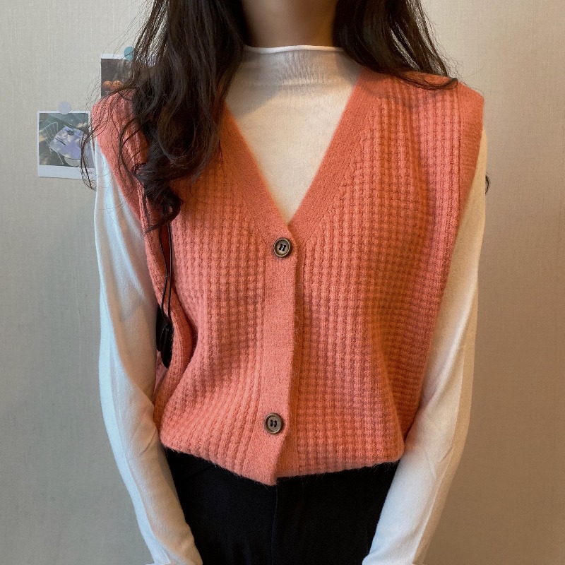 Design Sense Knitted Vest Coat Women's Autumn and Winter 2020 New Korean-Style Fashionable Sweater Autumn Sleeveless Top