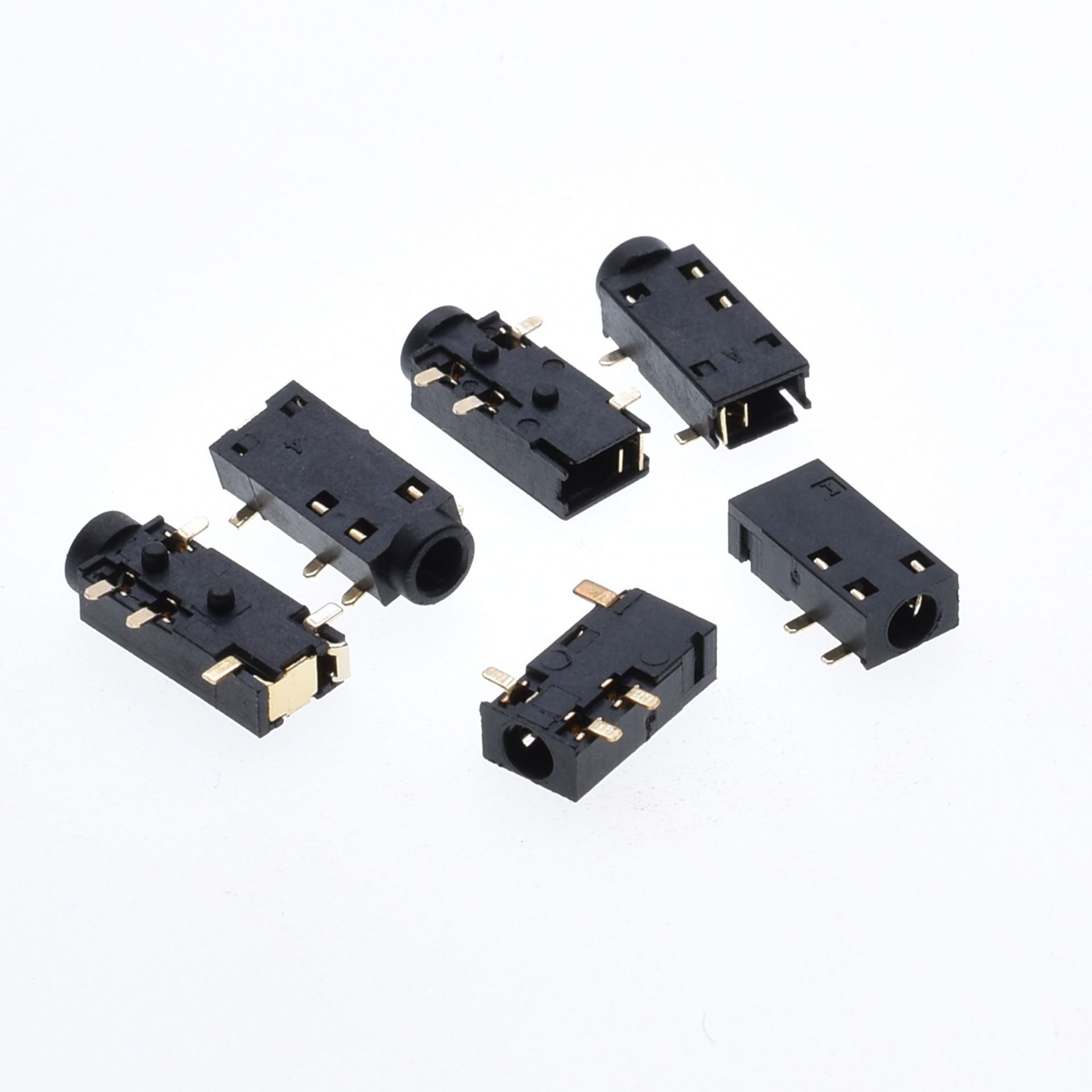 25孔径耳机插座pjk2508环保全铜3节音频母座带定位有头电源接口