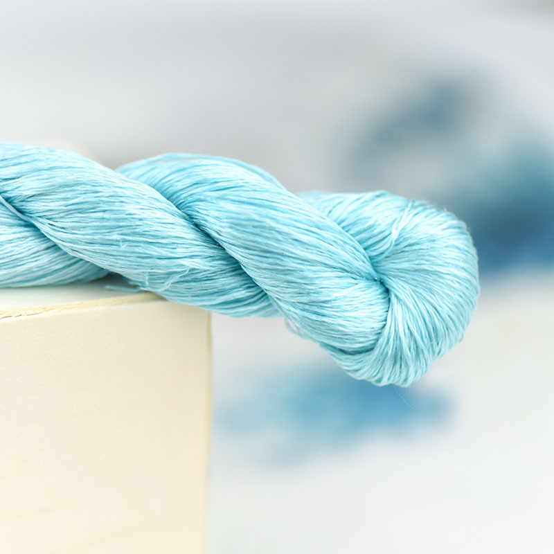 64号桑蚕丝线大支绣线苏绣缠花绒花手工绣花线刺绣线用线粉末蓝