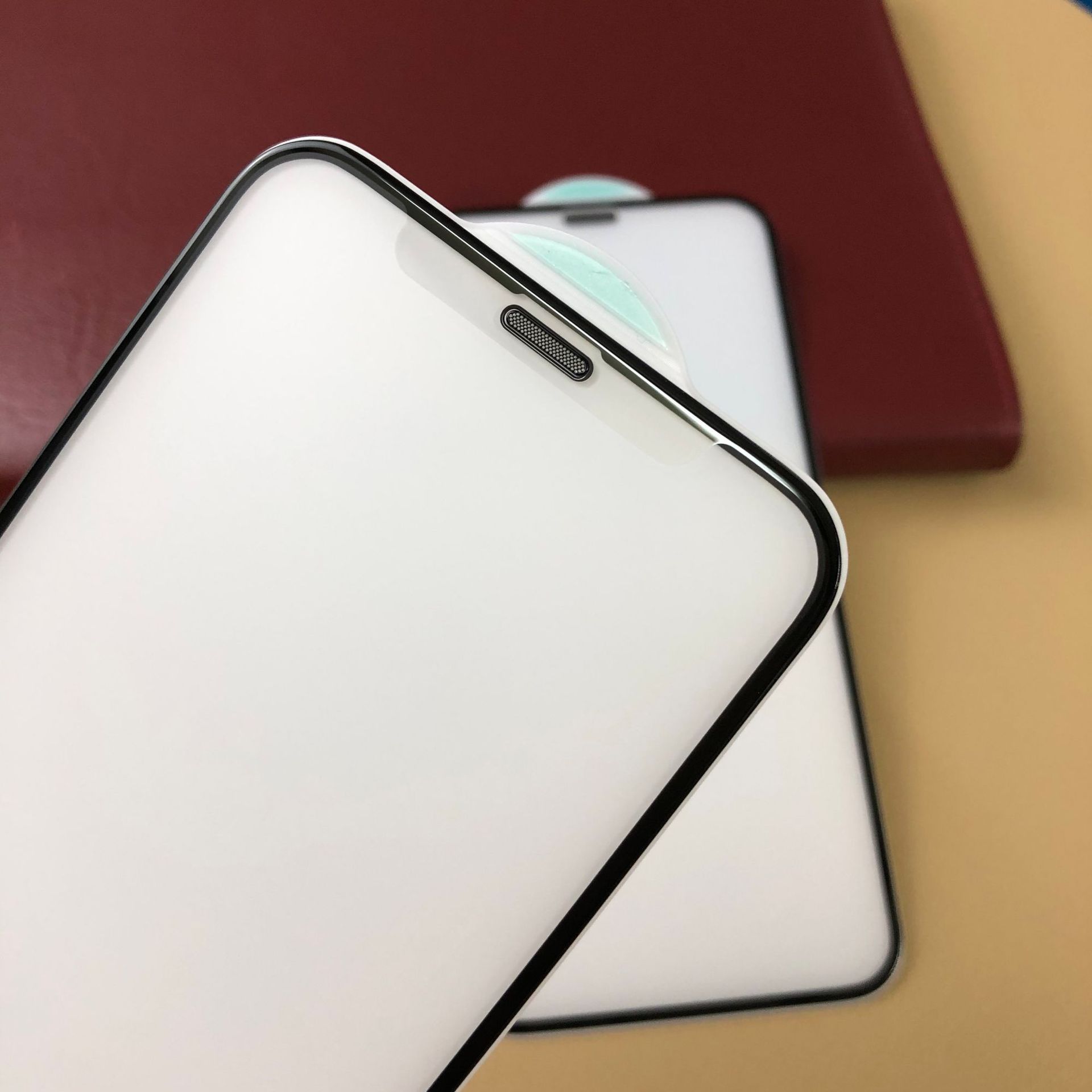 适用iphone12mini全屏磨砂防尘网钢化膜苹果11promax手机保护贴xs