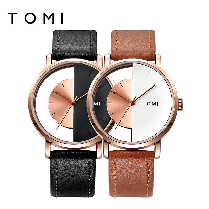 [Small Wholesale] Tomi Temi Hollow Design Pivot Table Neutral Casual Fashion Simple Korean Watch