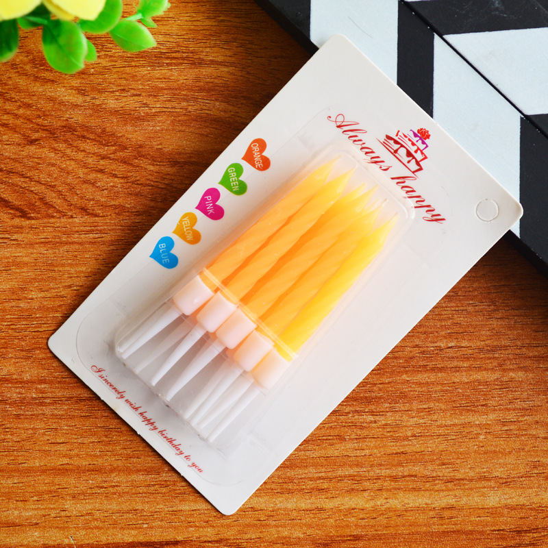 Wholesale Birthday Suction Card Candle Creative Crystal Colorful Candle Baking Cake Thread Candle Decoration 10 PCs