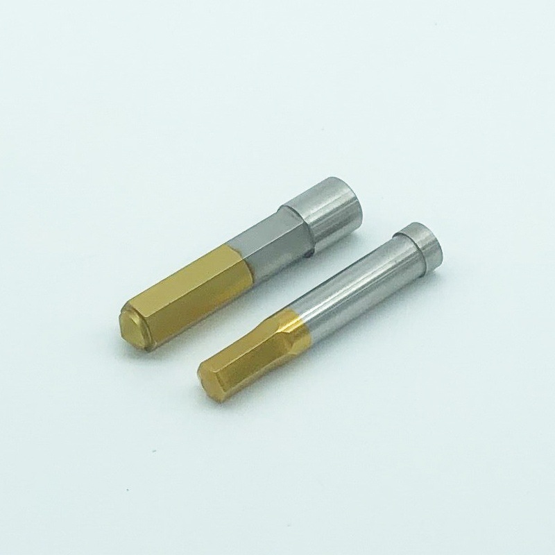 厂家直销六角冲头镶钨钢镀钛六角冲针 冲针模具配件 精密耐磨耐用