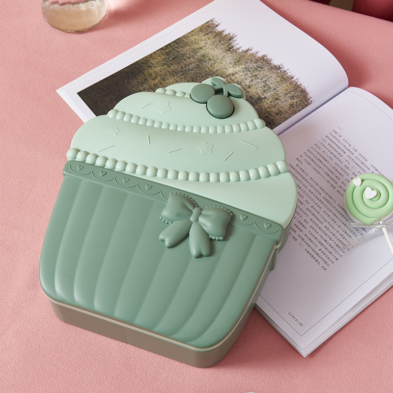 M57 Cute Creative Ice Cream Fruit Plate Tea Table Candy Box Snack Plate with Lid Dried Fruit Compartment Storage Tray