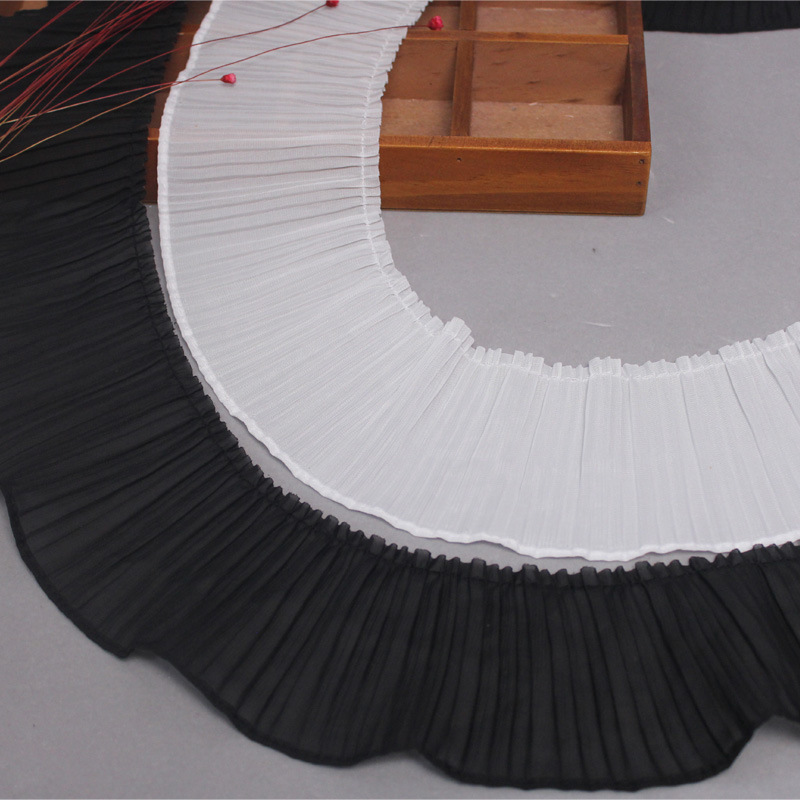 5cm雪纺百褶花边风琴蕾丝裙边袖子下摆服装配件褶皱花边