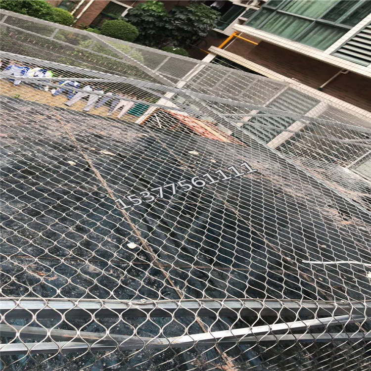 湖北武汉不锈钢防坠网 不锈钢丝绳网 金属卡扣绳网 柔性防护网