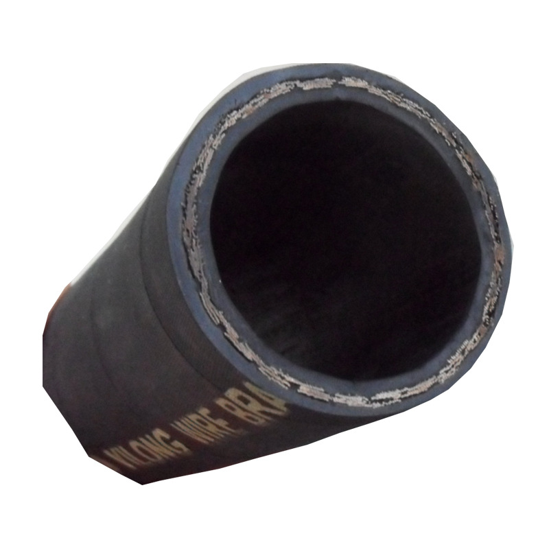 黑色四层钢丝高压缠绕胶管液压油管高压胶管总成高压橡胶管