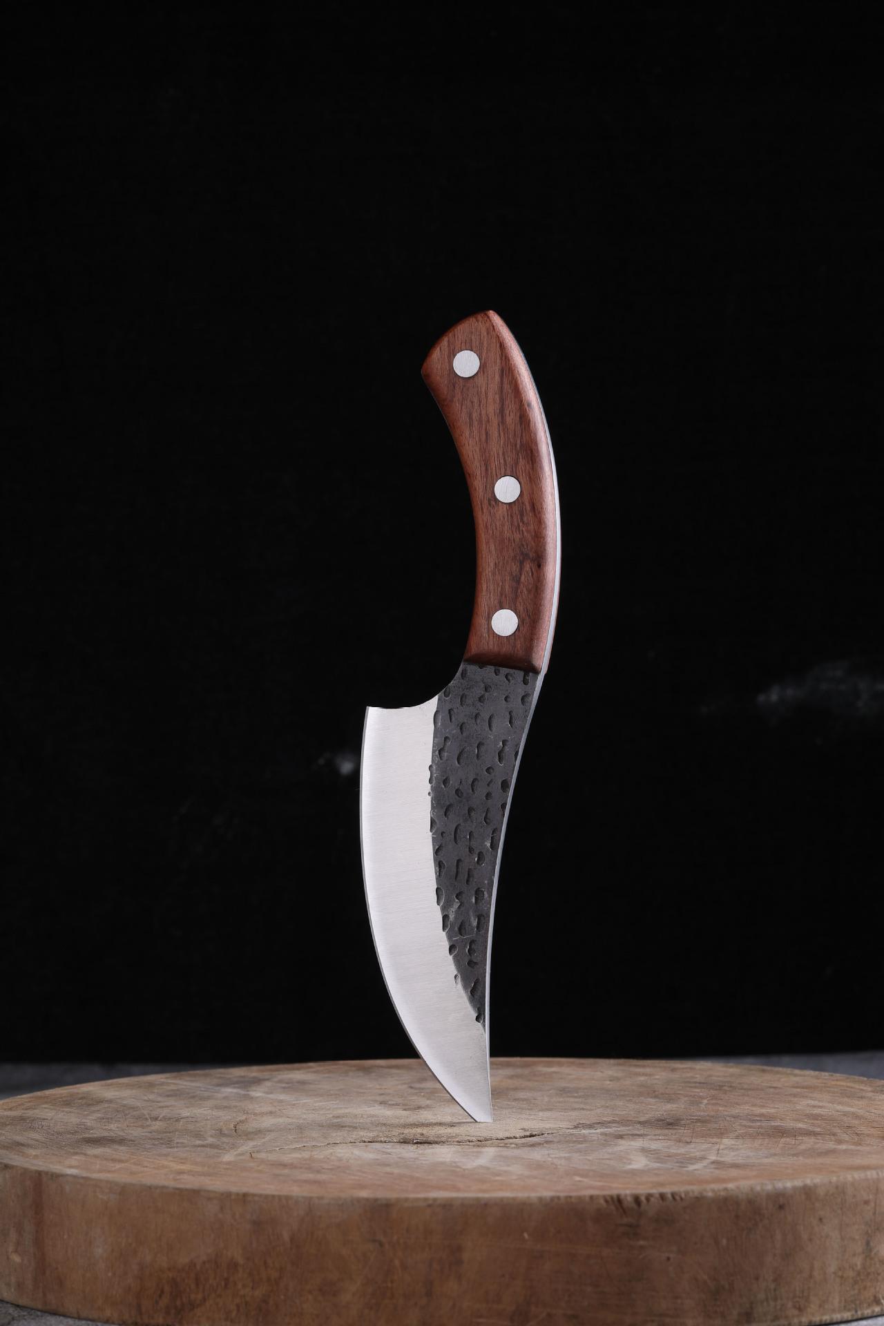 锻打锤纹高碳钢小弯刀剔骨刀小菜刀家用户外开片杀鱼分割肉商用刀