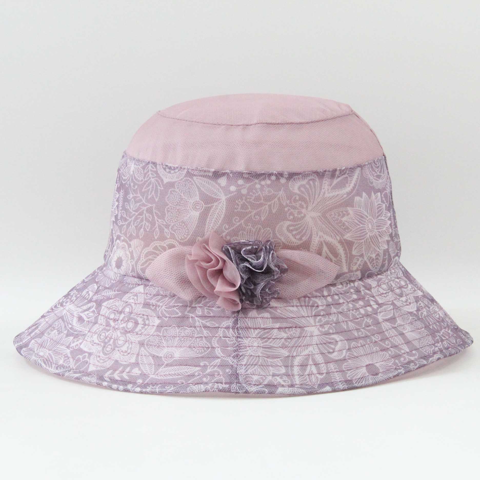 真丝帽子女士日系新款户外出游时尚休闲简约花朵可折叠桑蚕丝现货