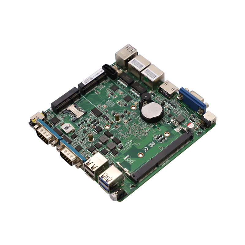 j1900工控主板双网双串无风扇minipc家用办公迷你小主机工控主板