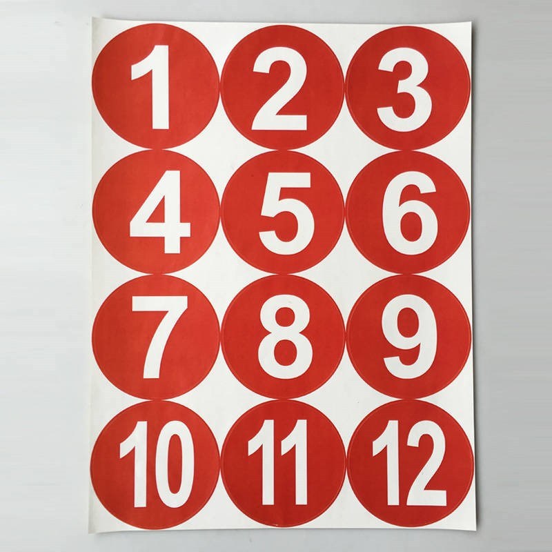 10厘米pvc防晒不干胶数字贴纸号码贴数字标签序号贴商品编号