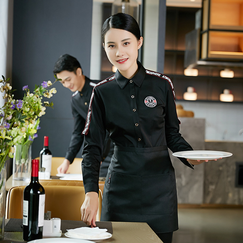 龙丽儿酒店西餐厅服务员工作服咖啡厅奶茶店秋冬工装饭店员工制服