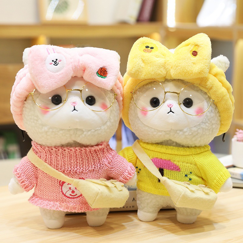 可爱柔软网红羊驼公仔情人节精美礼物创意动物填充毛绒玩具可定制