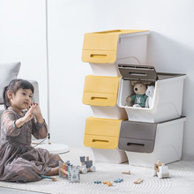 塑料收纳箱整理箱玩具有盖衣服被子置物储物中号多重趣味斜开