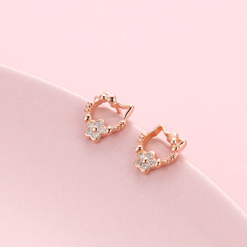 一件代发饰品 s925银耳钉时尚流行可爱猫咪耳饰女耳环批发180965