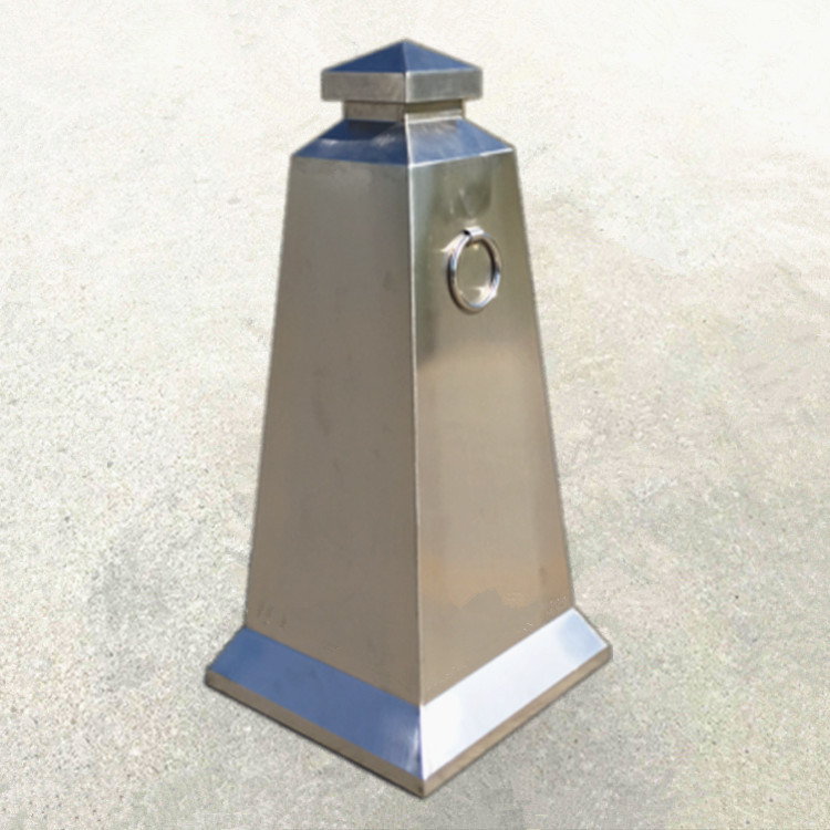 不锈钢拉丝银色路锥酒店不锈钢银色路障交通路锥红色古铜路障