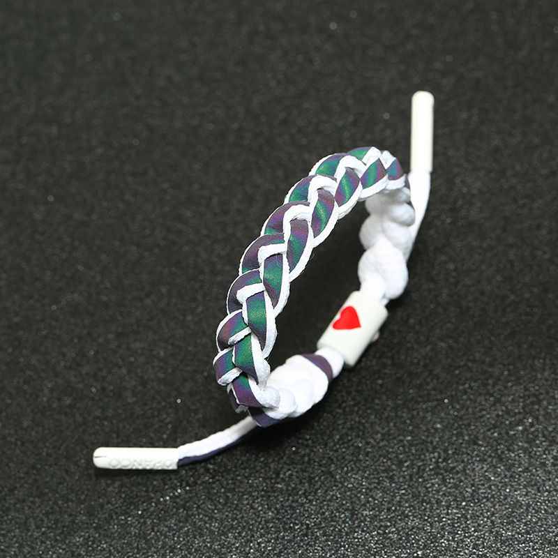 全息反光网红小狮子学生手链抖音同款情侣编织变色手绳小商品批发