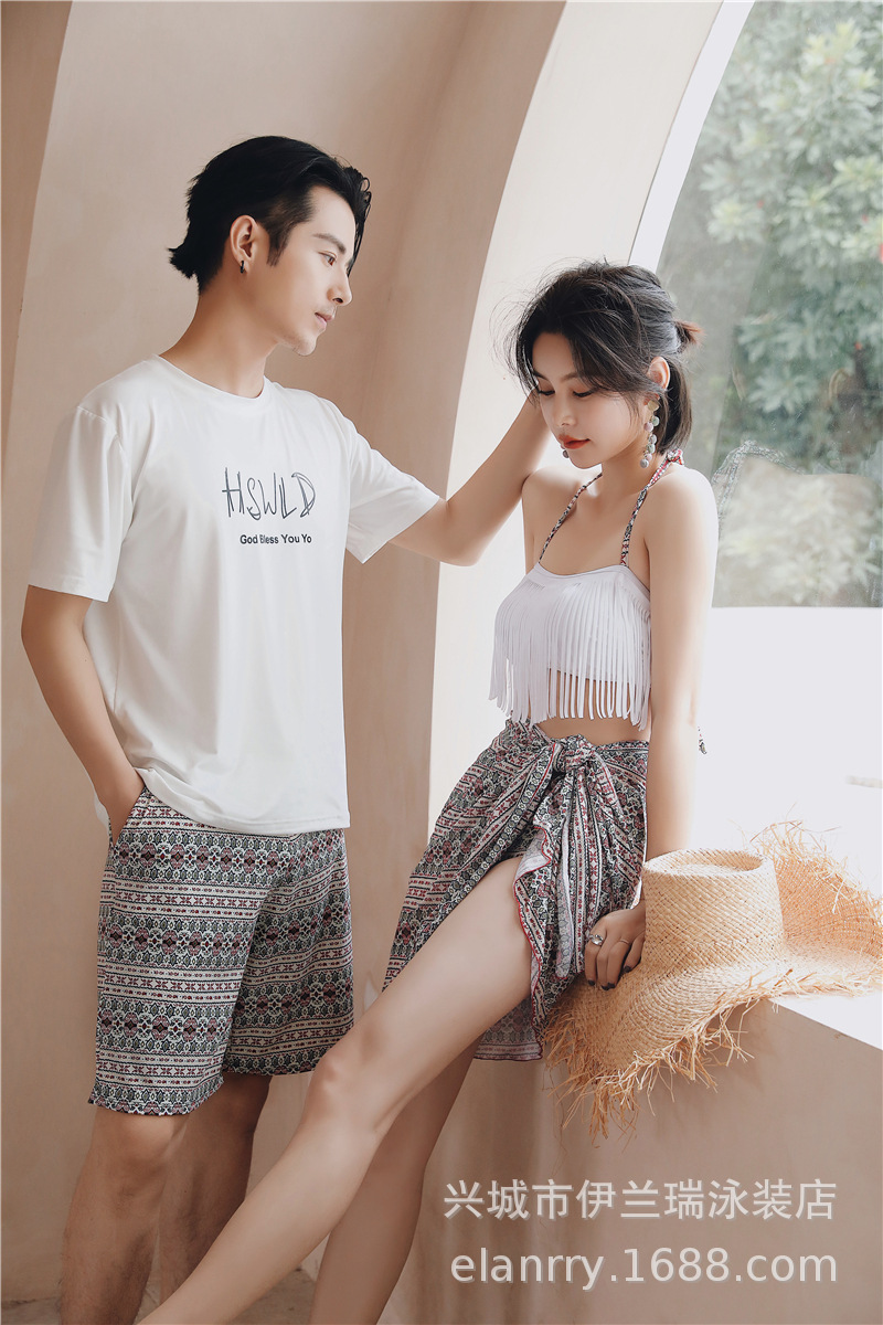 2020情侣泳衣新款韩国男女性感比基尼三件套分体性感情侣游泳批发