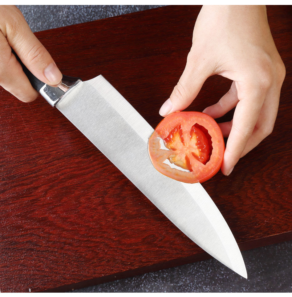 波浪纹不粘套刀 黑色锻打锤纹菜刀厨师刀 亚克逊跨境电商礼品刀具