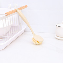厨房清洁洗碗刷可挂式不沾油长柄灶台清洁刷 小麦秸秆洗碗洗锅刷