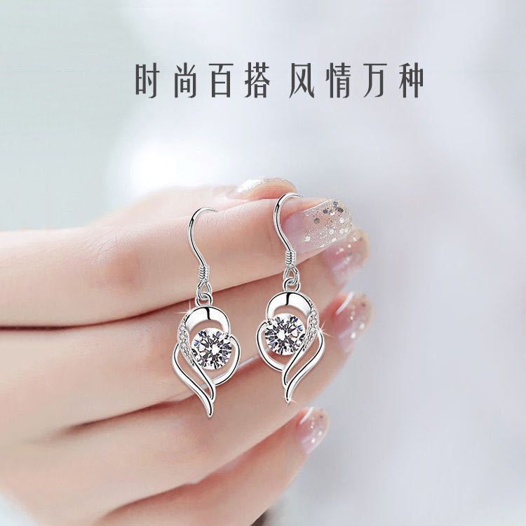 925纯银耳坠女新款气质银耳环显脸瘦的秋冬款耳饰冷淡风网红