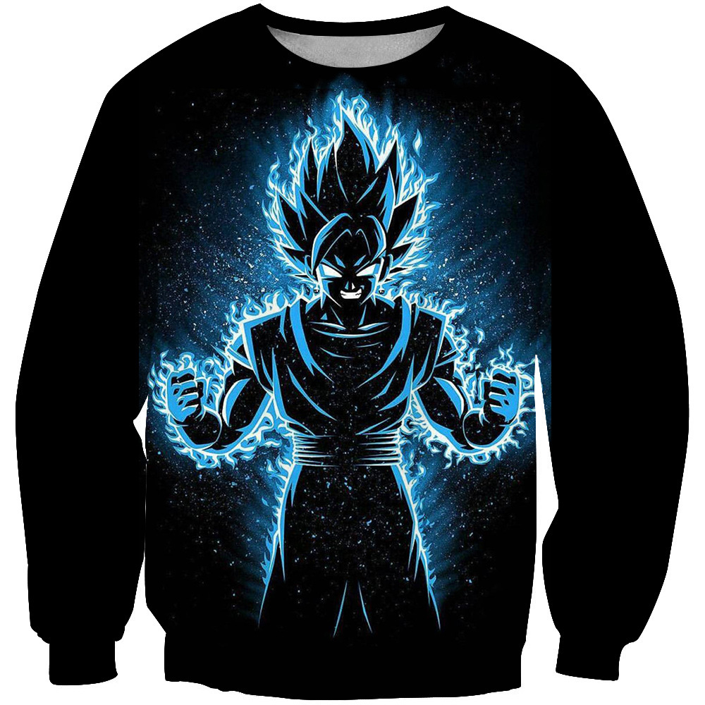 外贸 七龙珠悟空3d印刷圆领衫 男士休闲圆领潮牌情侣卫衣男女