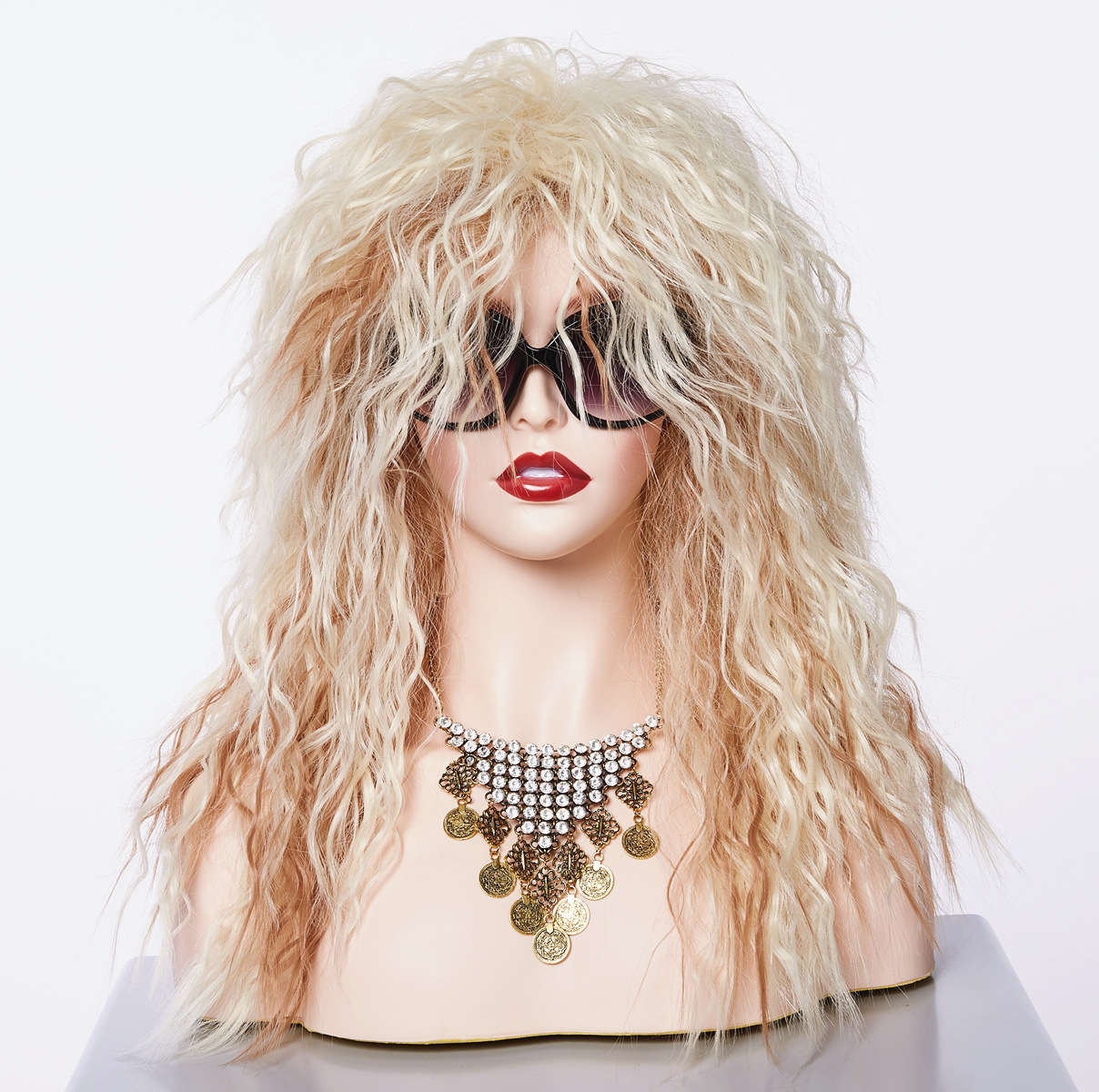 欧美爆炸假发女长卷发小卷70年代摇滚歌星发型舞会狂欢现货批发