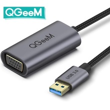 QGeeM USB 3.0至VGA适配器多显示器视频转换器 兼容显示器投影仪