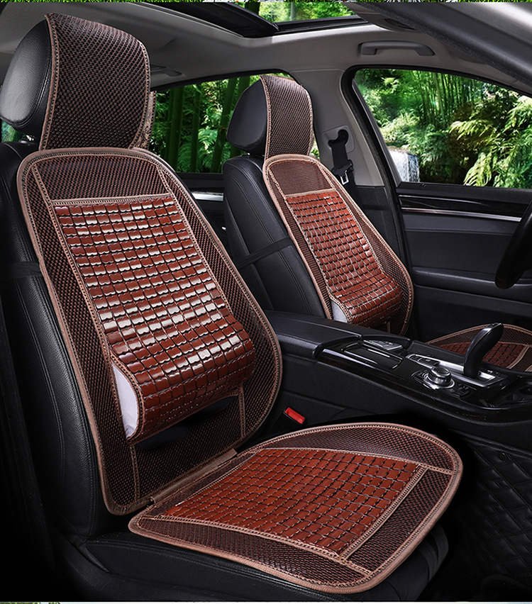 厂家直销汽车坐垫布面网面竹片腰靠夏凉垫汽车五座轿车通用坐垫款