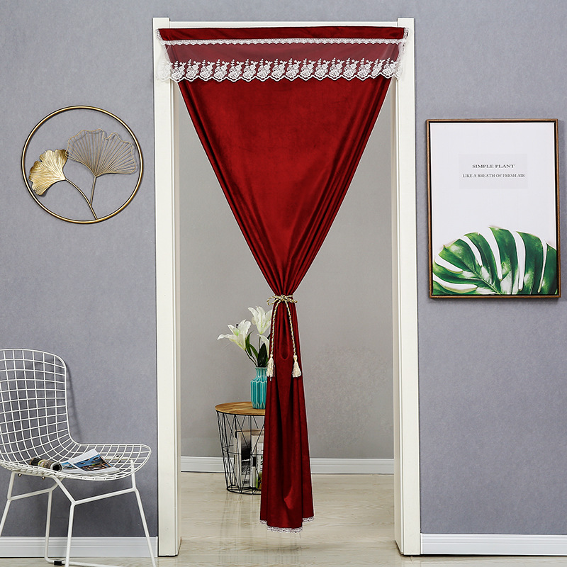 厂家直销批发门帘窗帘意大利绒挡蚊帘子大门帘子遮挡布红色遮光帘