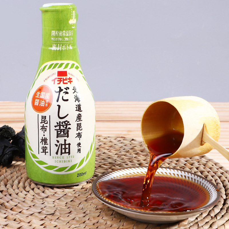 日本昆布椎茸进口酱油200ml海带香菇配制酱油调味汁调味料批发