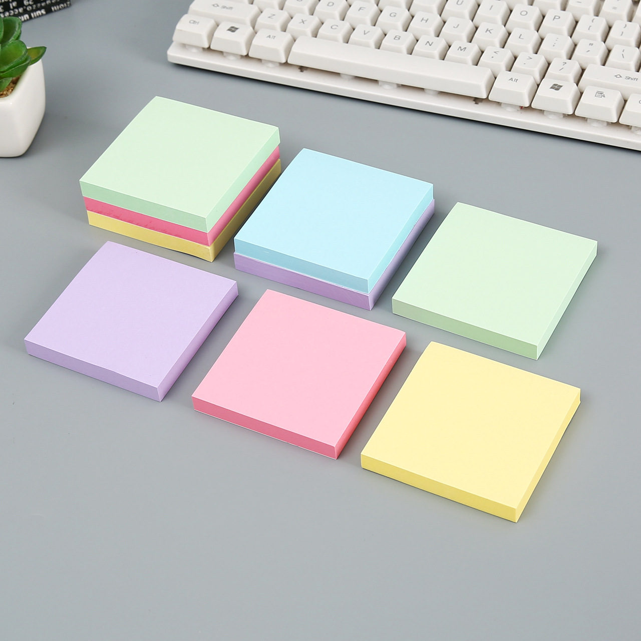 备忘便条纸n次贴便签办公记事彩色方形便利贴可撕可写留言学生用