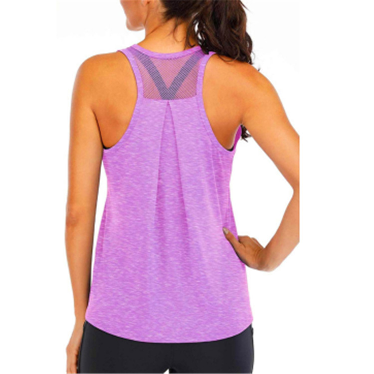 2023 Amazon Summer European and American New Women's Clothes Cationic Yoga Exercise Vest Women's Fitness Quick-Drying T-shirt